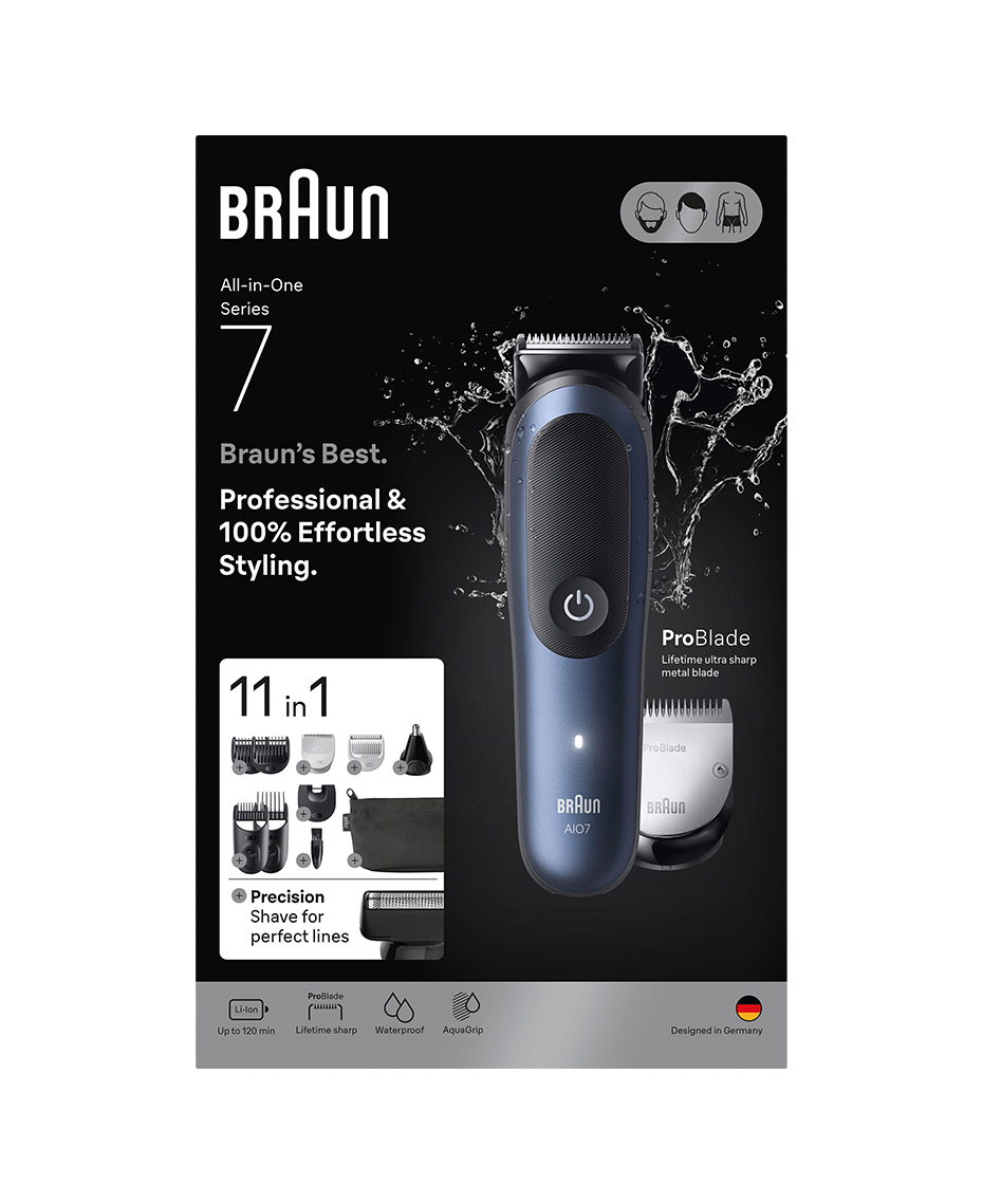Braun Waterproof Beard Stubble Hair Body Grooming Clipper Trimmer 11-in-1 Cordless Groomer