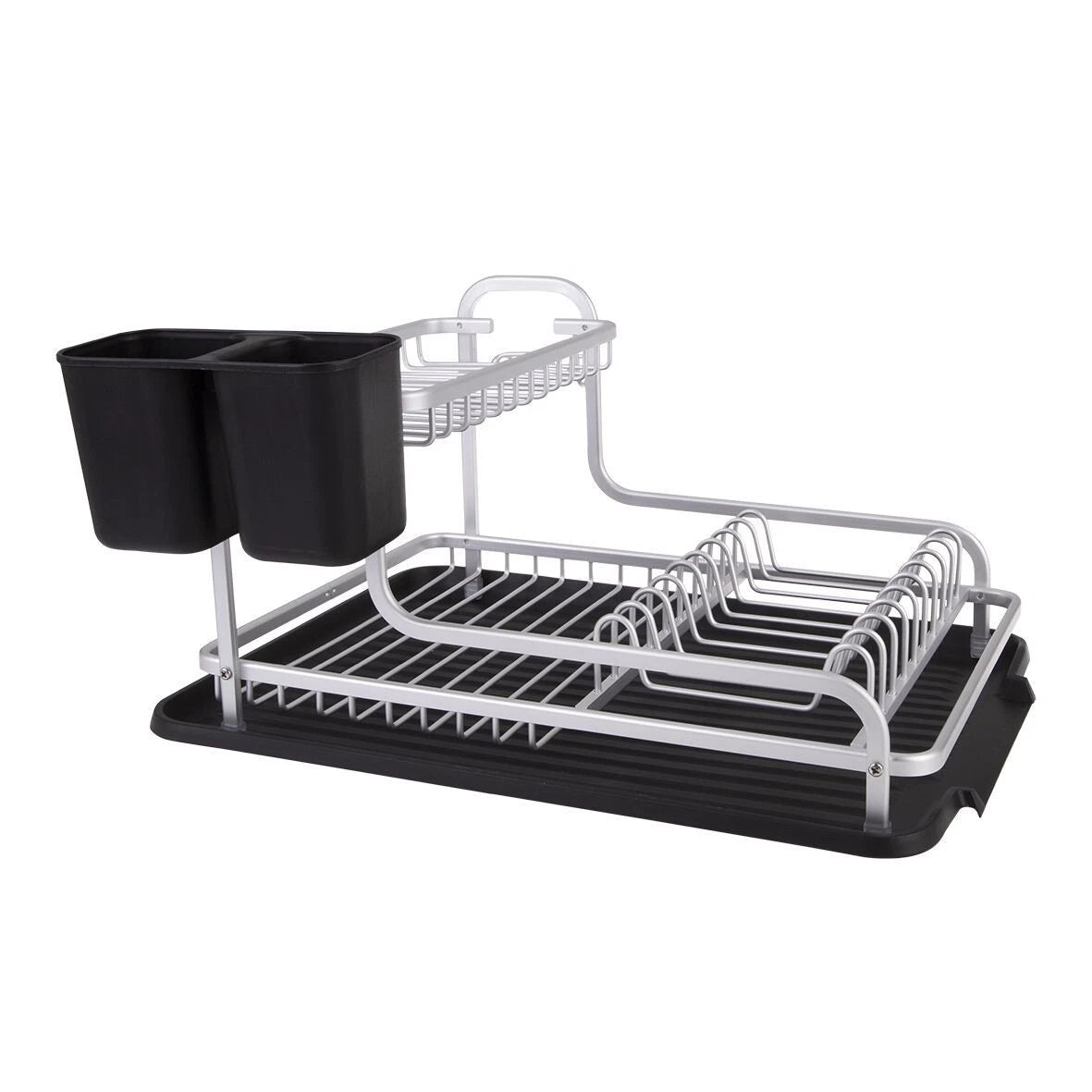 Dish Drying Rack 2 Tier Plate Cutlery Bowl Dish Drying Rack Organiser Storage Airer