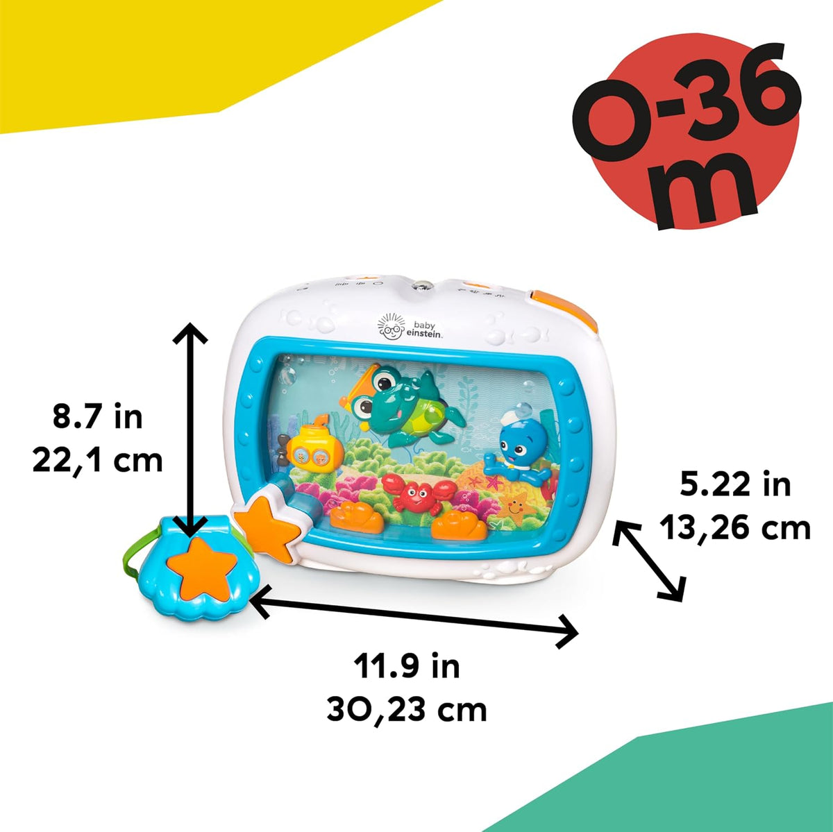 Newborn Baby Sea Dreams Crib Bedtime Soother, Baby Einstein Soother Lullaby Calming Melody Lights Sounds