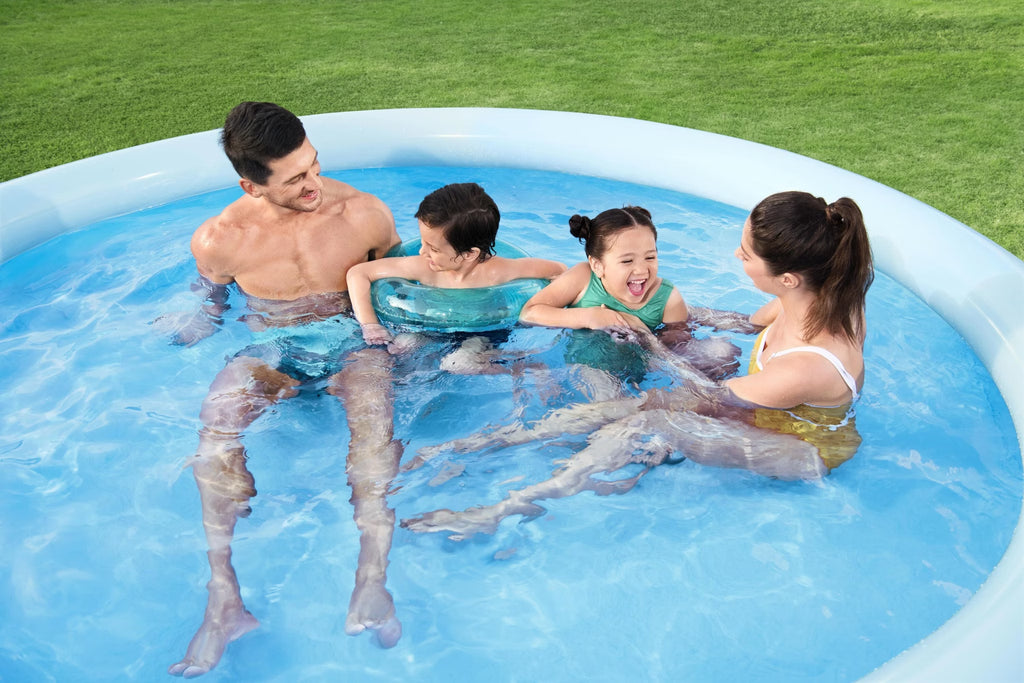 Bestway Inflatable Swimming Pool  2.44m x61cm Fast Set Family Backyard Pool with Filter and Pump, Splash Play Pool