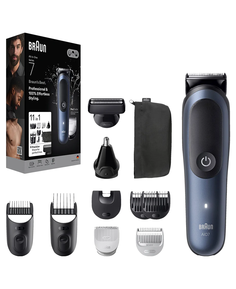 Braun Waterproof Beard Stubble Hair Body Grooming Clipper Trimmer 11-in-1 Cordless Groomer