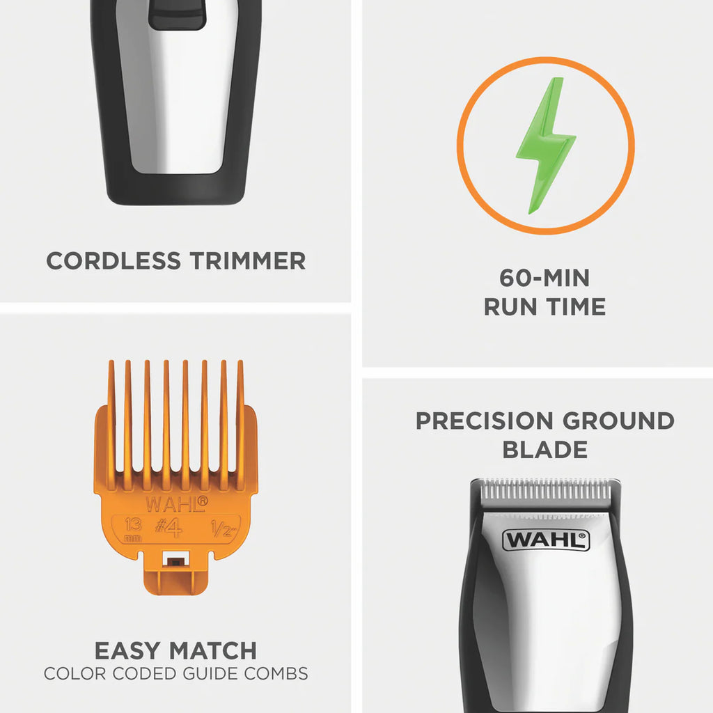 Wahl Beard Mustache Trimmer | 60mins Cordless Precision Clipper | Men's Trimmer Blades