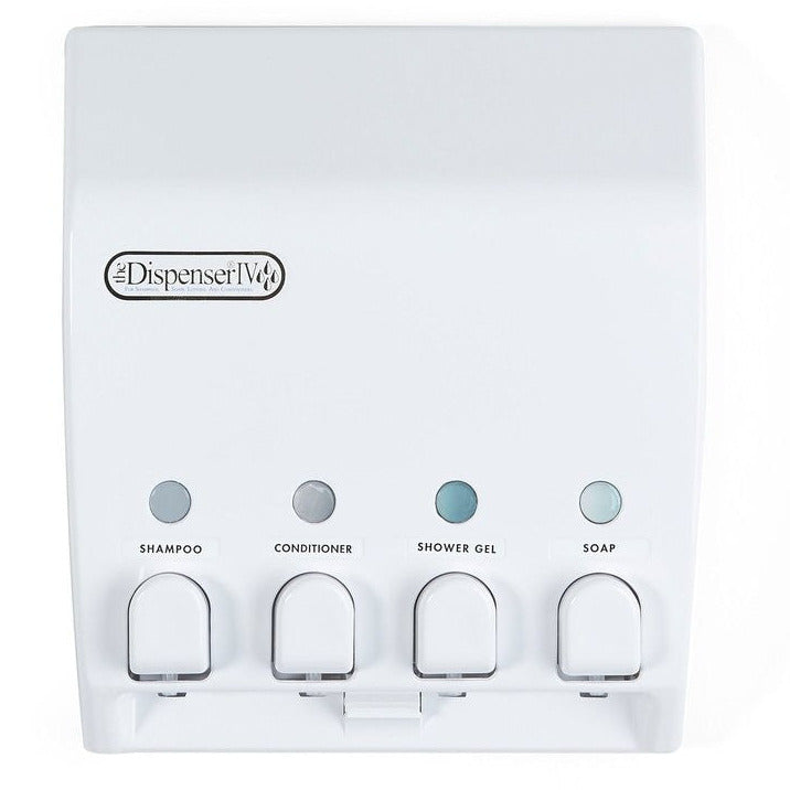 Shower Soap Dispenser 4 Pump Wall Mounted Bathroom Hand Wash Shampoo Gel Conditioner Body Wash - Organiser