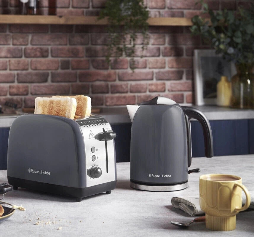 Breakfast Makers Pack | 2 Slice Toaster Bread Browning | 1.7L Hot Water Kettle Jug