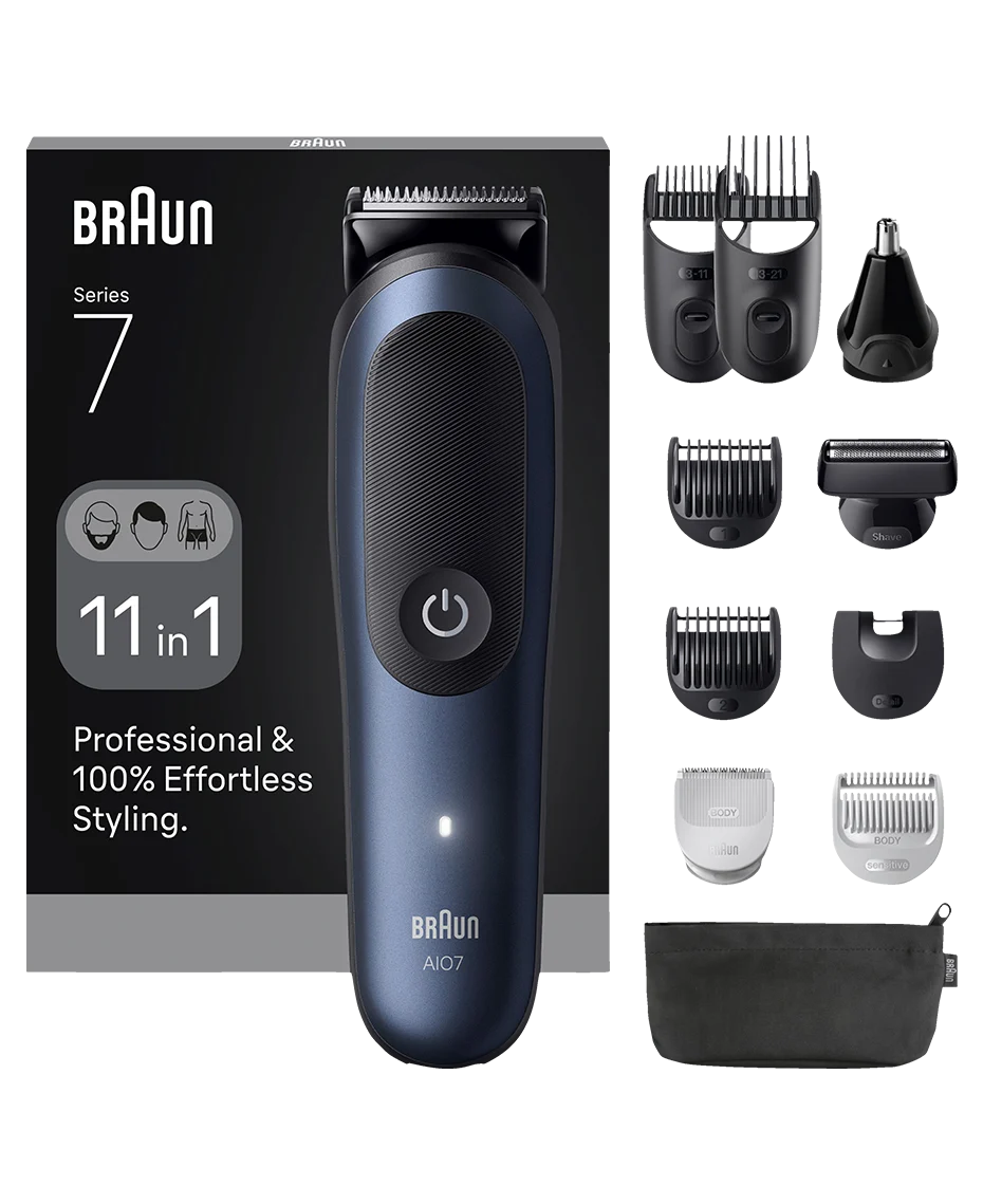 Braun Waterproof Beard Stubble Hair Body Grooming Clipper Trimmer 11-in-1 Cordless Groomer