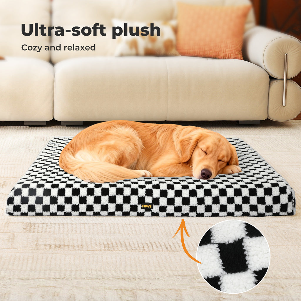 Large 90x60cm Pet Dog Puppy Bed Washable Sherpa Indoor Calming Washable Cushion Mattress Mat Matress Pad