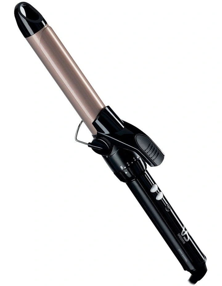 Ceramic Hair Curler 25mm Curling Barrel Tongs Womens Hair Styler Curling Iron - 10 Heat Settings