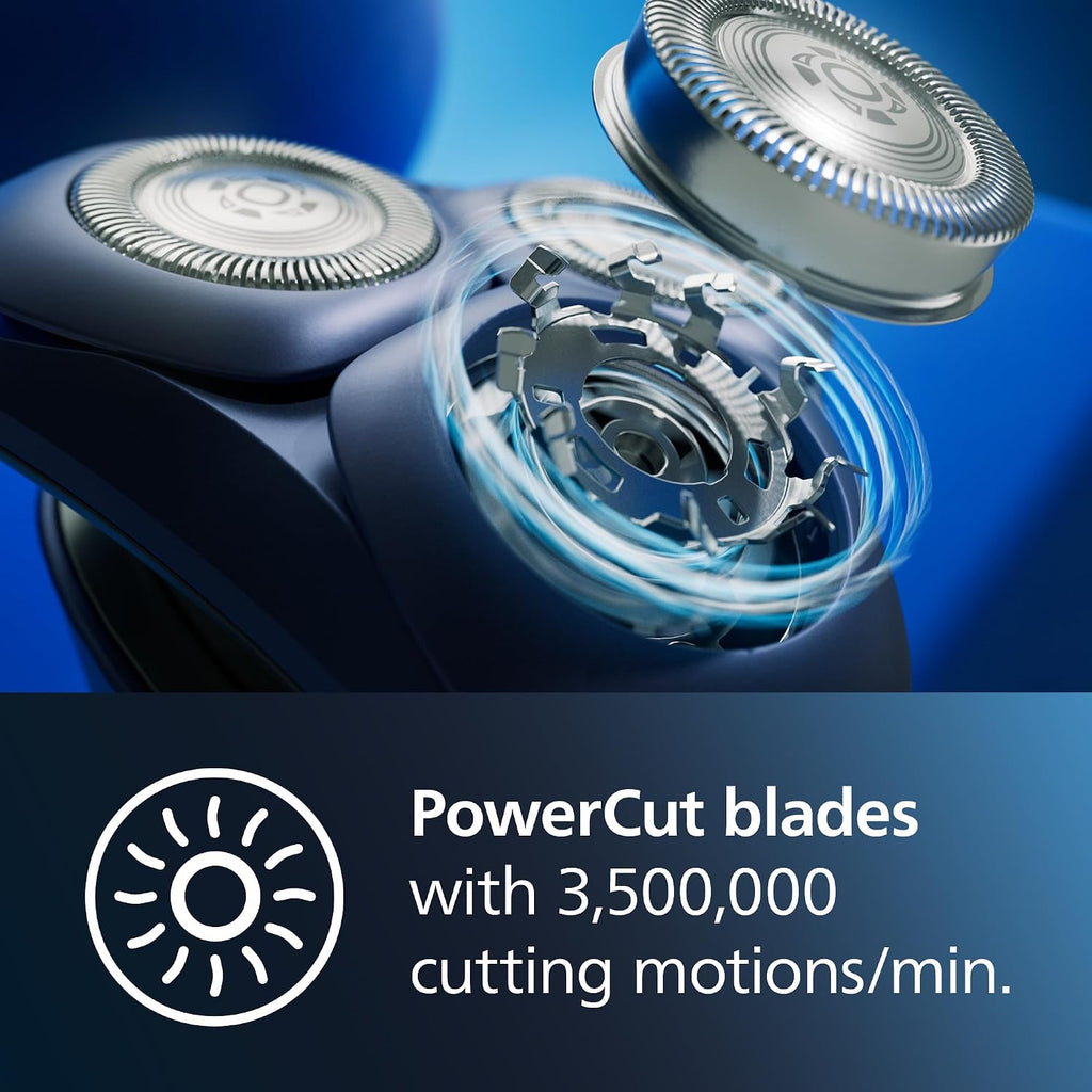 Philips Wet and Dry Electric Shaver, Cordless Smooth Shaver Razor PowerCut Blades, 6D Flex Heads