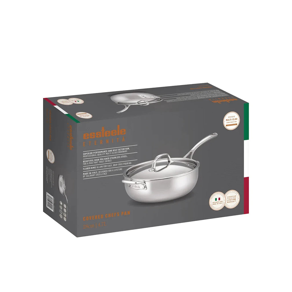 Essteele 28cm Stainless Steel Pan Meat Vegetable Saute Pan, Disherwasher and Oven Safe