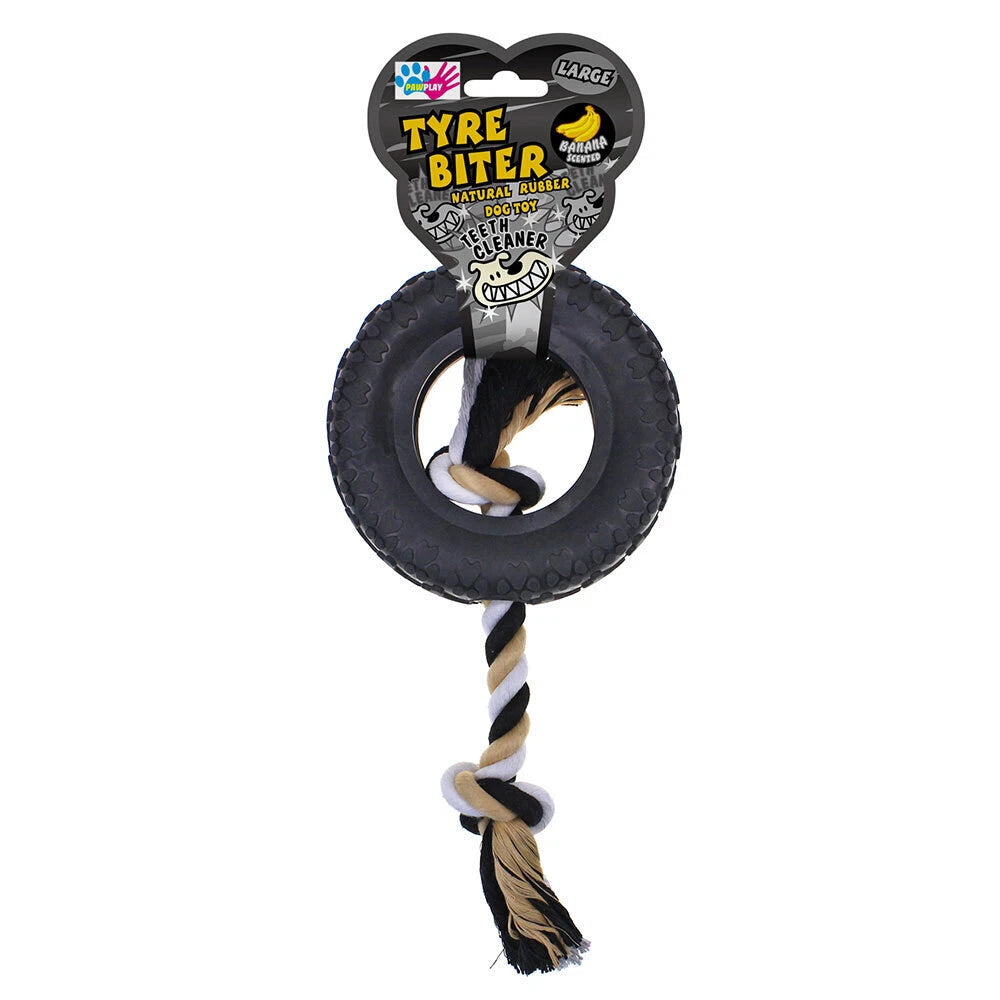 Large Pet Chew Dog Tyre Toy 39cm Rubber Dental Teeth Biter Traning Play Toy