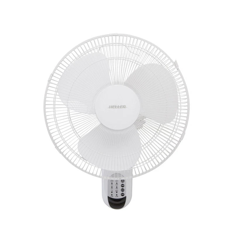 Heller Wall Mounted Fan Air Cooler 40cm Oscillating Room Bedroom w/ Remote 3 Speed