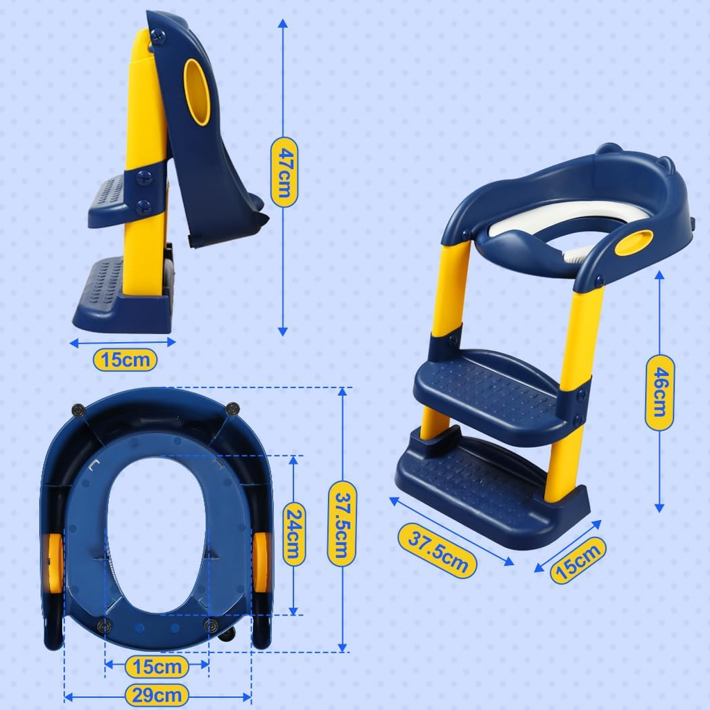 Toddler Toilet Training Step Ladder Potty Training with Seat Kids Baby Step-Up - Cushioned Girl Boy Seat