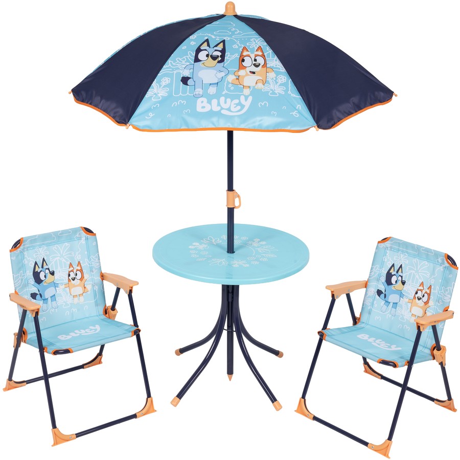 Kids Bluey Table and Chair Set, Indoor Outdoor Toddler Preschool Eating Meal Drawing Seat