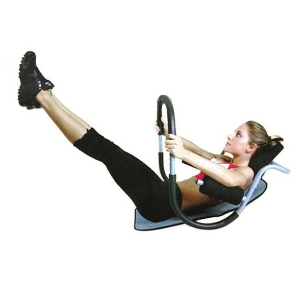AB Roller Abdominal Core Shoulder Crunch Trainer with Headrest Curved Frame, Home Office Gym Adult Crunch Rolling
