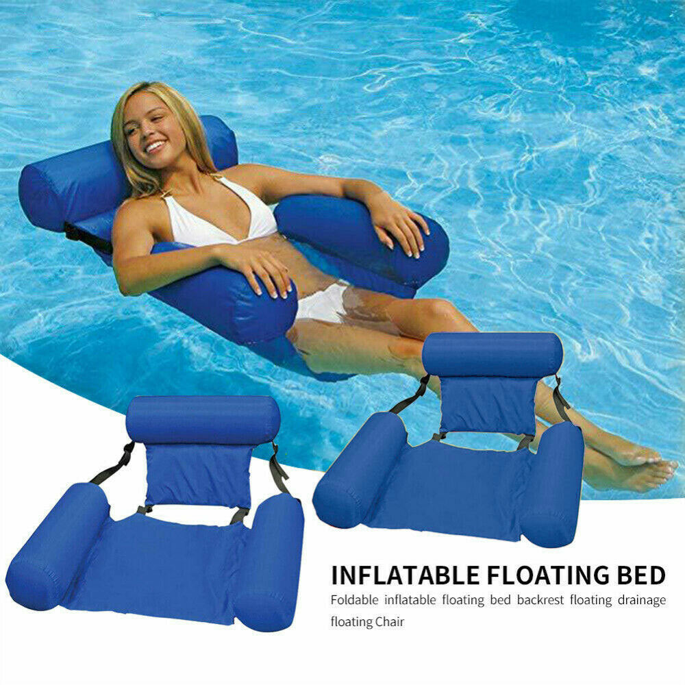 Floating Water Hammock Adult Pool Float Inflatable Lounge Seat Pillow Lounger