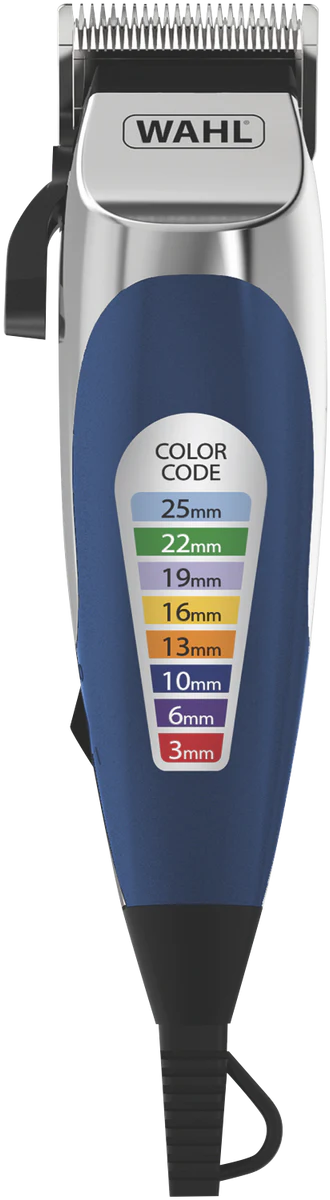Wahl Electric Hair Clipper Corded Men's DIY Barber Haircutting Cutting Trimmer, Coloured Guide Combs, Barber Cape, Scissors, Boys Haircutting Kit