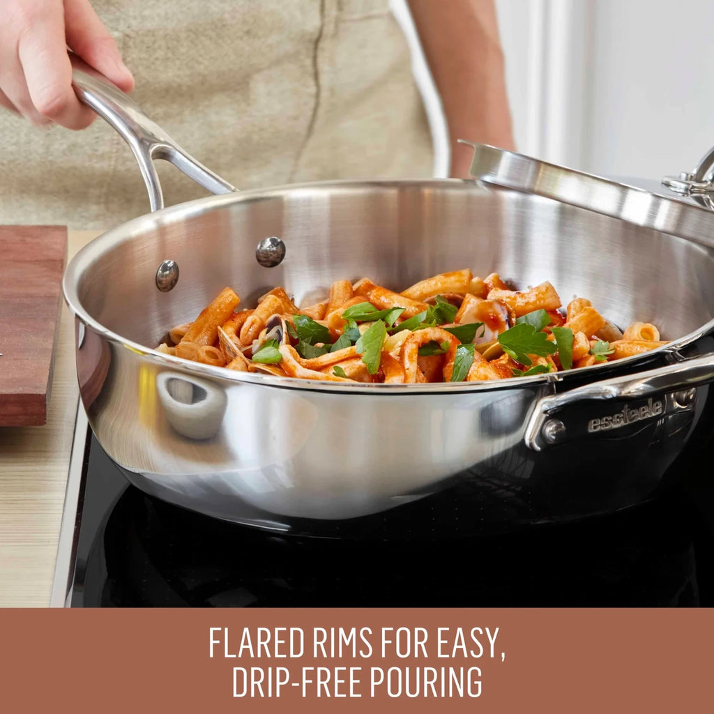 Essteele 28cm Stainless Steel Pan Meat Vegetable Saute Pan, Disherwasher and Oven Safe