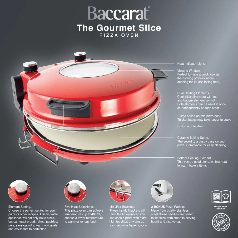 Baccarat Premium Pizza Maker | Electric Kitchen Pie Baker Baking Machine Oven