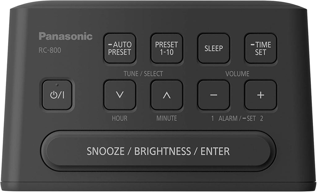 Panasonic Portable Dual Alarm FM Clock Radio Large LED Display 10 Pre-Set FM Stations