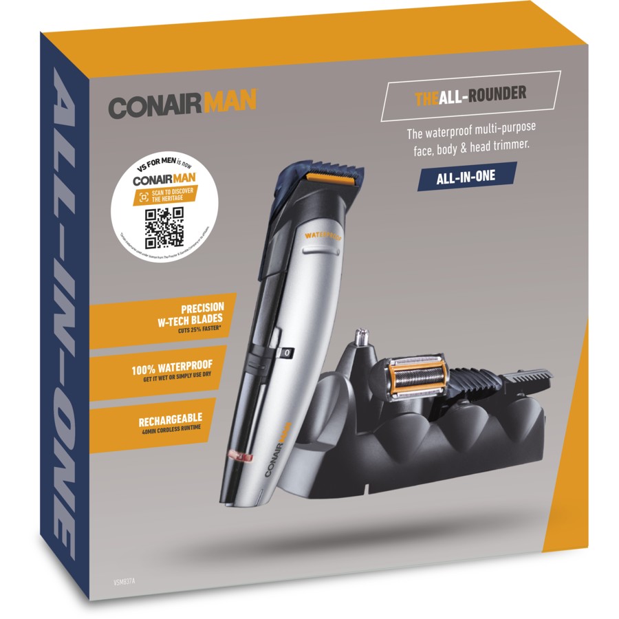 Conair 5-In-1 Multi-Grooming Kit | Cordless Groomer Body Trimmer Shaver Razor