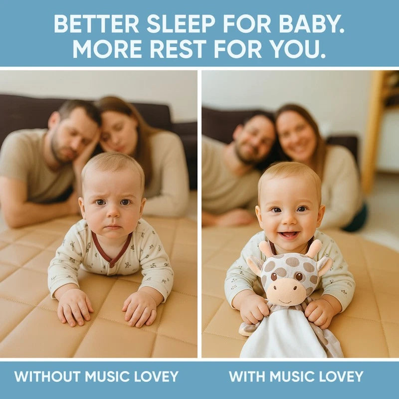 Musical Light-Up Giraffe Musical Comforter Baby Infant Toddler Comforter Comfort Toy - White Noise Lullaby - Machine Washable
