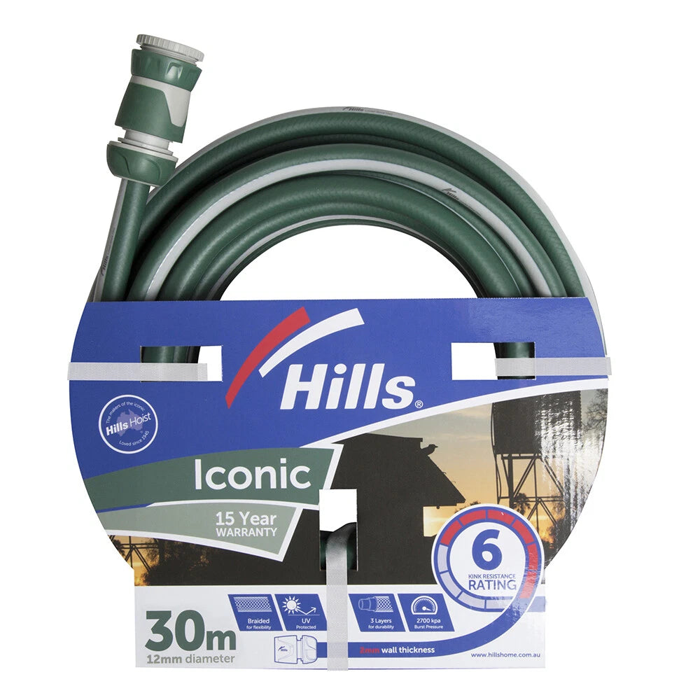 30m Hills Flexible Hose, Kink Resistant Water Garden Hose, Plants Watering 12nm x 30M