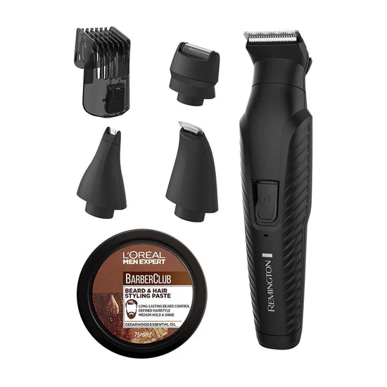 Men's Rechargeable Grooming Kit, Cordless Beard Trimmer Foil Shaver, Head Facial Razor with Beard Cream