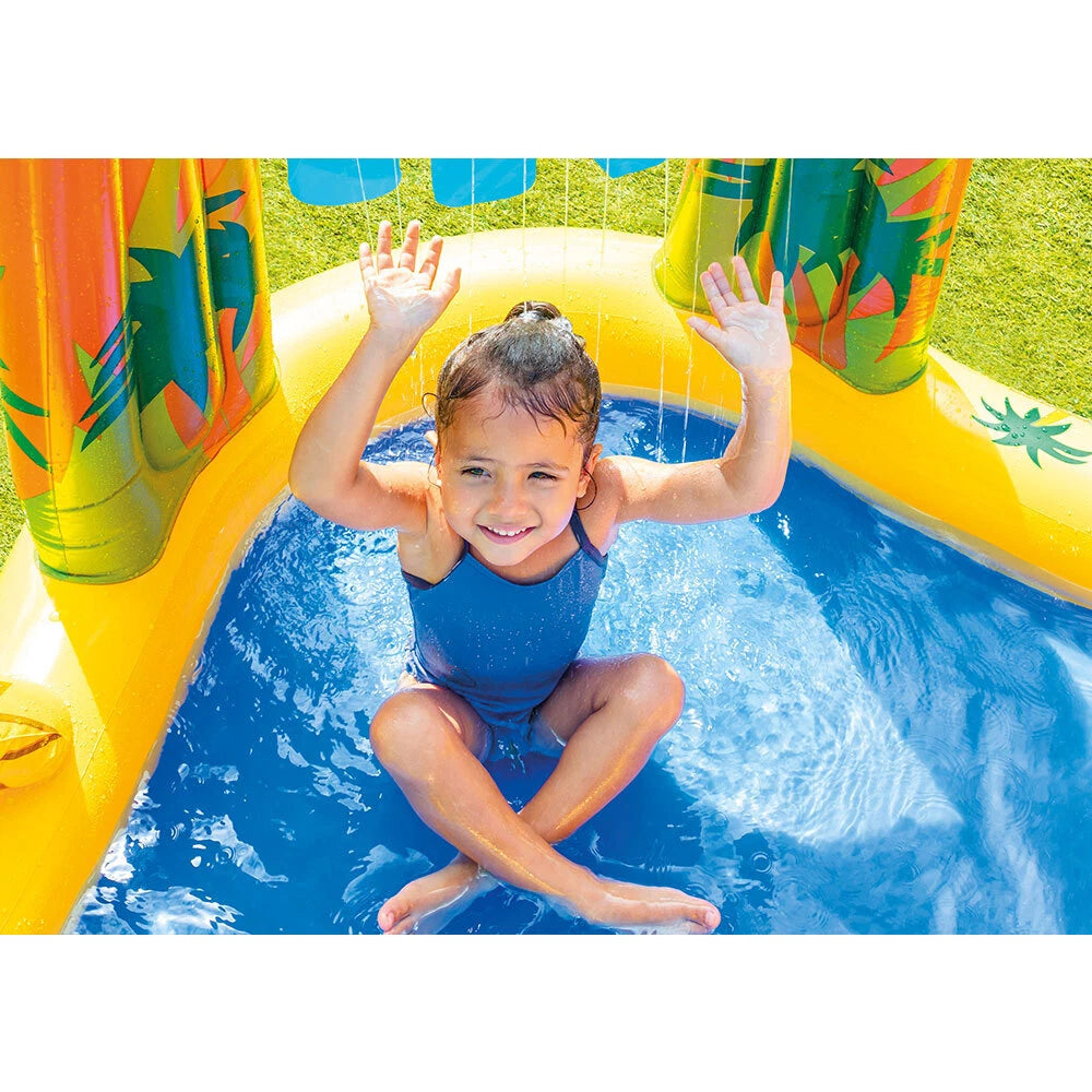 Intex Inflatable Swimming Pool Water Slide and Sprayer Kids Water Splash Fun Activity Pool