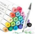 24x Alcohol Markers Brush & Fine Tip Colouring Pens with Case, Waterproof Painting Calligraphy Writing Colouring Markers