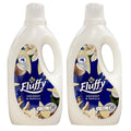 2x Fluffy Fabric Clothes Garment Softener Conditioner Liquid 2L Easy Iron - Coconut & Vanilla (Washing Machine Liquid)
