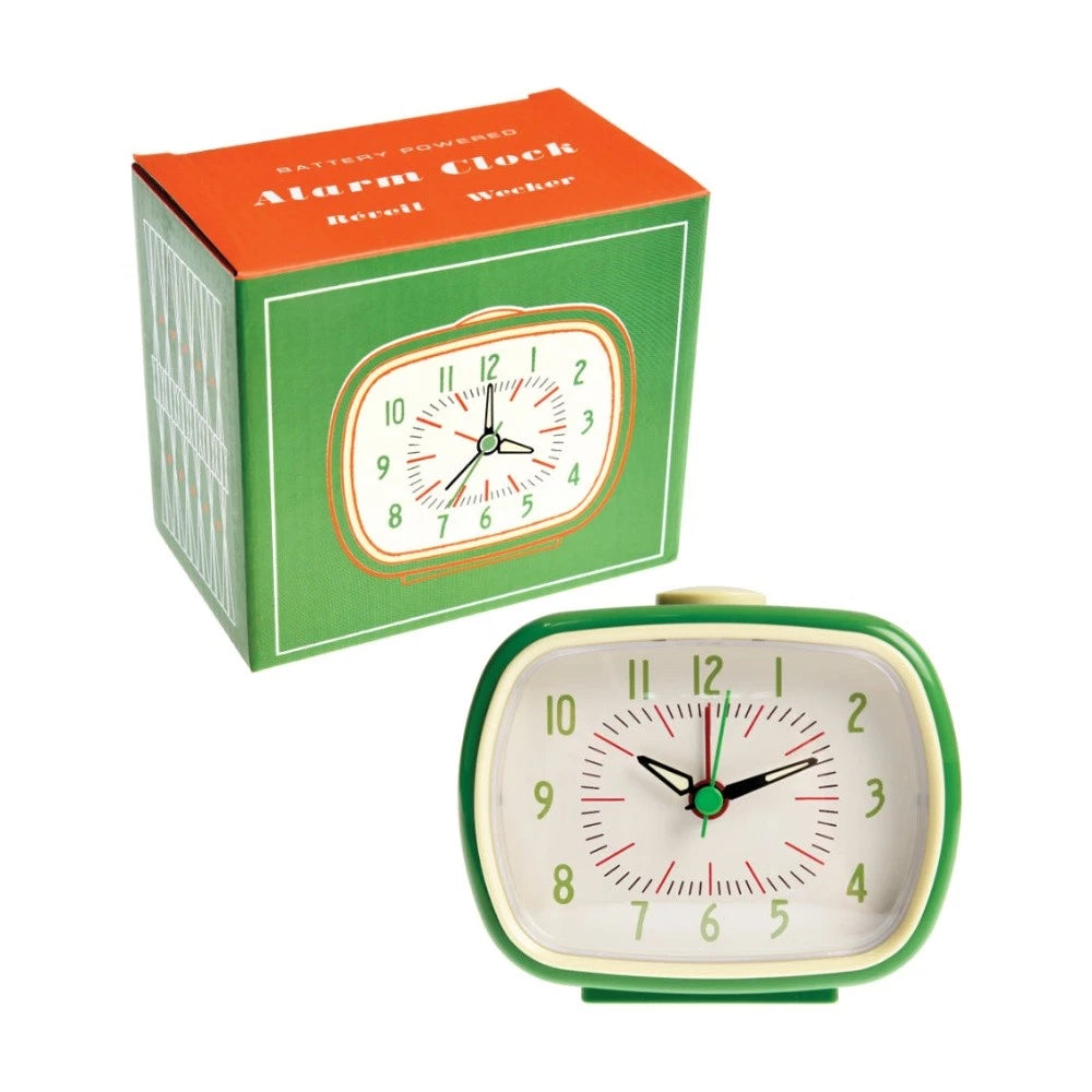 Vintage Retro Alarm Clock, Glow in The Dark Hands, Kids Adults Bedroom Time, Cordless Battery Operated