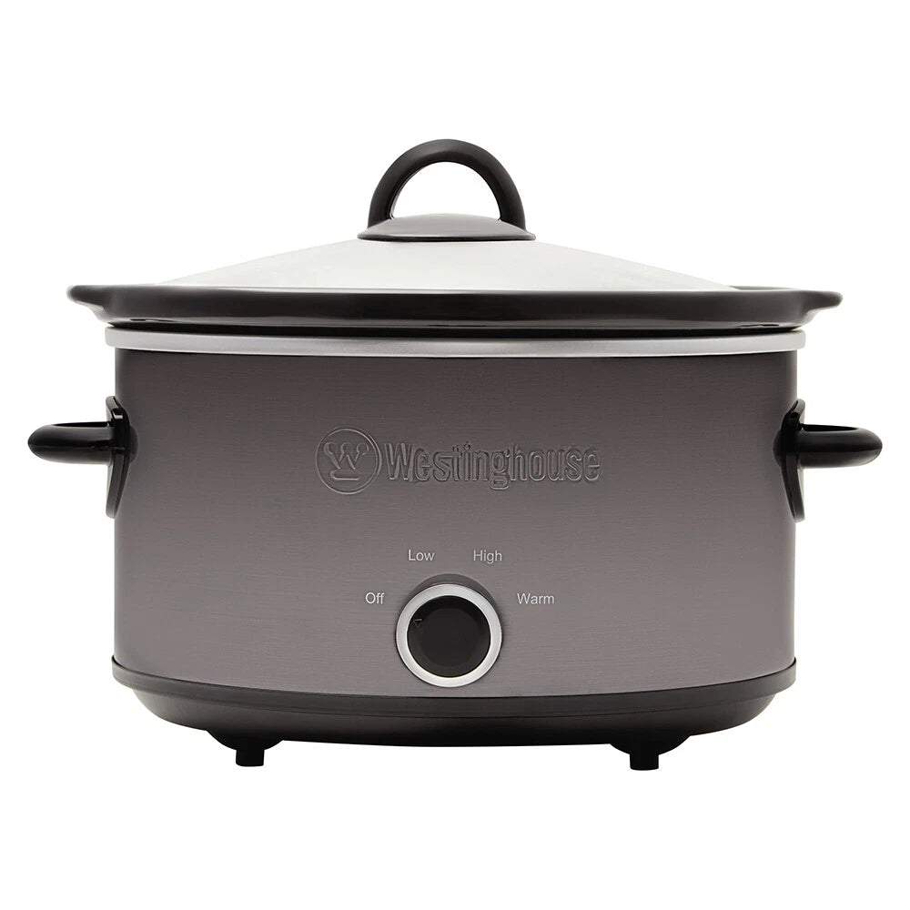 Westinghouse Slow Cooker 3.5L Stainless Steel Stew Curry Maker | Removabe Cermic Pot Culinary Cooker Home Cooking Appliance