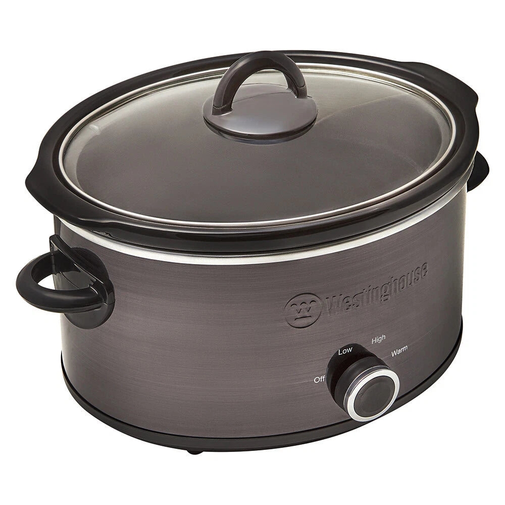 Westinghouse Slow Cooker 3.5L Stainless Steel Stew Curry Maker | Removabe Cermic Pot Culinary Cooker Home Cooking Appliance