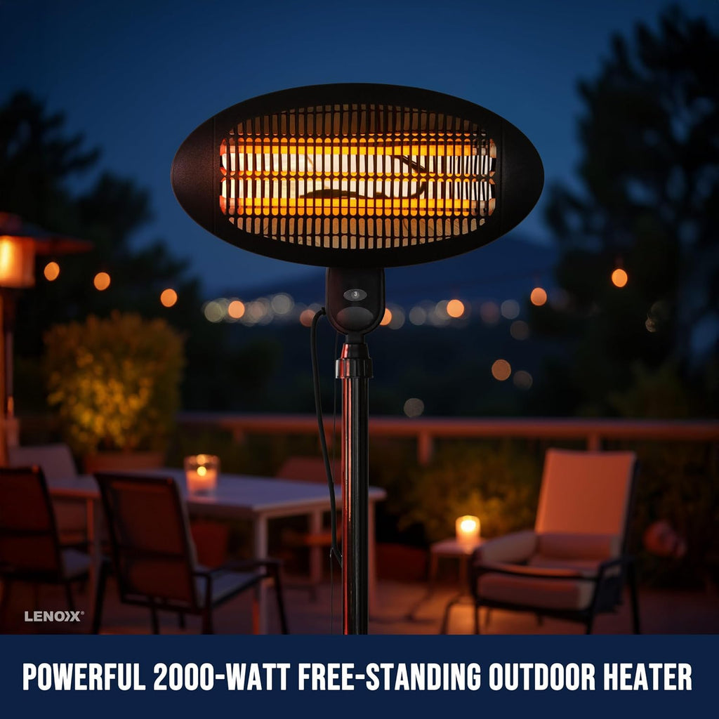 Portable Infrared Heater Outdoor Patio/Balcony Radiant Heating 210cm Electric 2000W Adjustable Height - Pull Chain Start