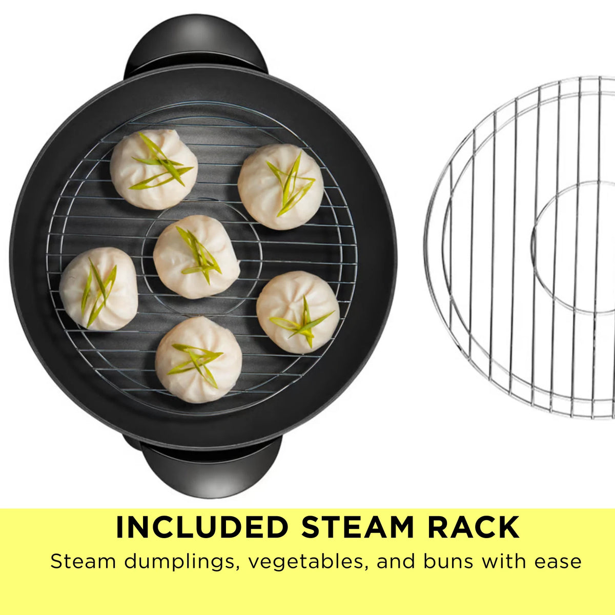 Sunbeam Electric Wok 7.5L Stir Fry Frypan Pan Non-Stick Skillet 2400W Frying Cooking Pan