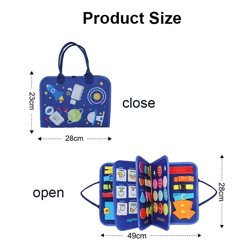 Magic Sensory Busy Board Kids/Toddler |  Montessori Interactive Play Activity Toy | Blue 18m+