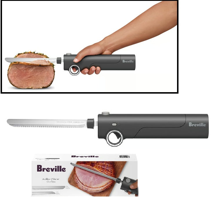 Breville Cordless Knife, Rechargeable Carving Meat Cheese Bread Slicer, Slice and Carve Knife Appliance