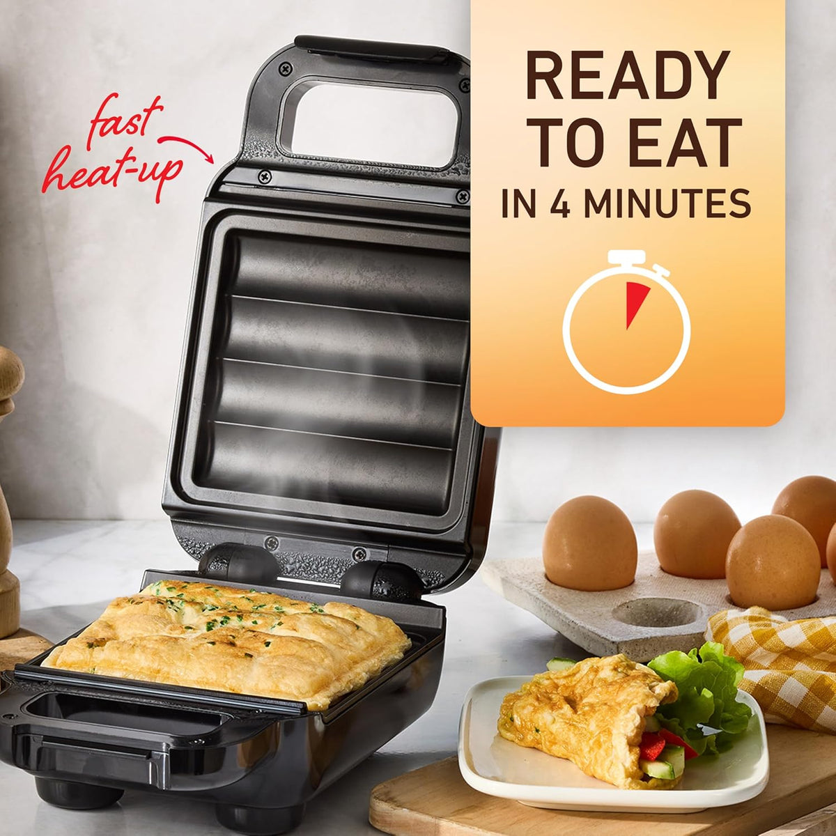 Sunbeam Snack Maker Elecric Mini Sausage Roll Press Toastie Sandwich Press Omelette Wrap Machine, Home Kitchen Appliance
