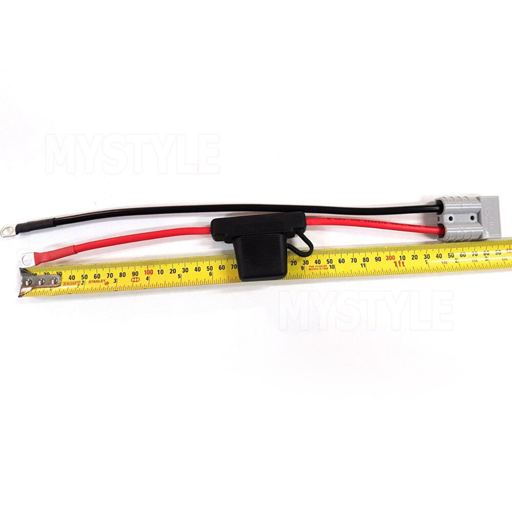 50Amp FUSED Anderson Lead 50Amp Plug to 8mm Lugs, Electrical Systems Battery Box or Solar Panel Connection