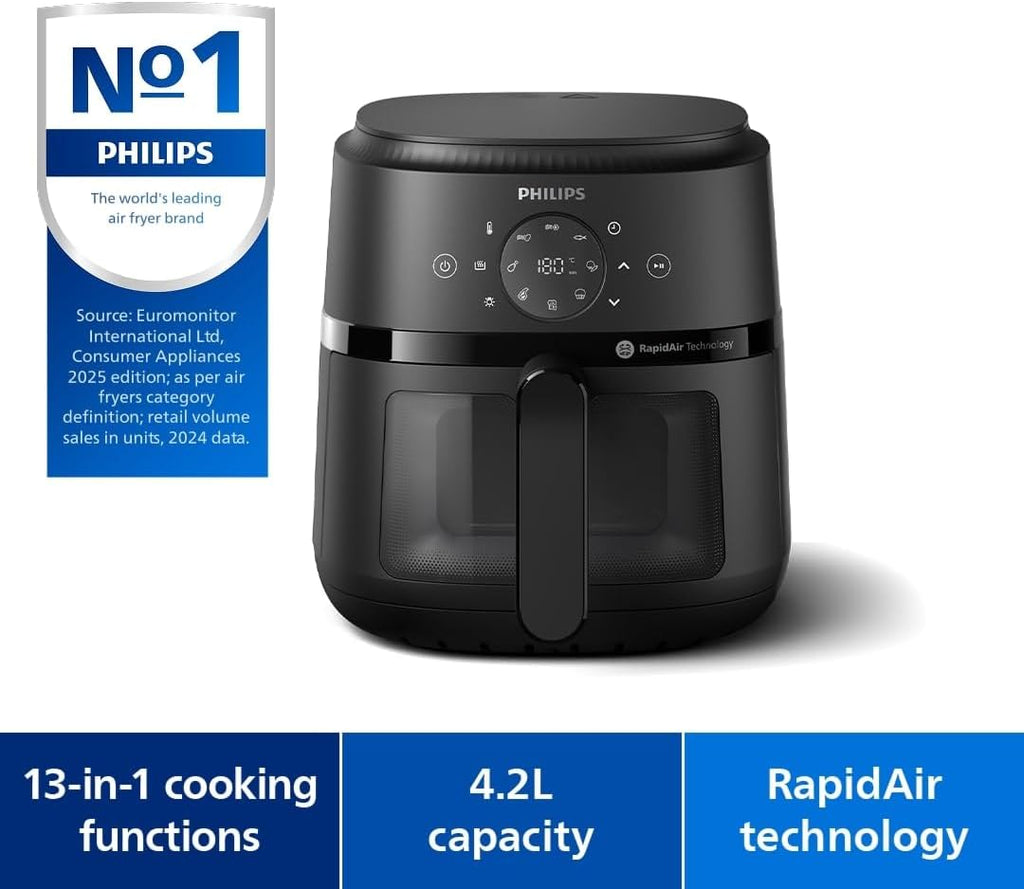 Philips Digital Air Fryer 13-in-1 Touchscreen Airfryer 4.2L Healthy Cooker, Oil-Free Cooking, Small Kitchen Appliances