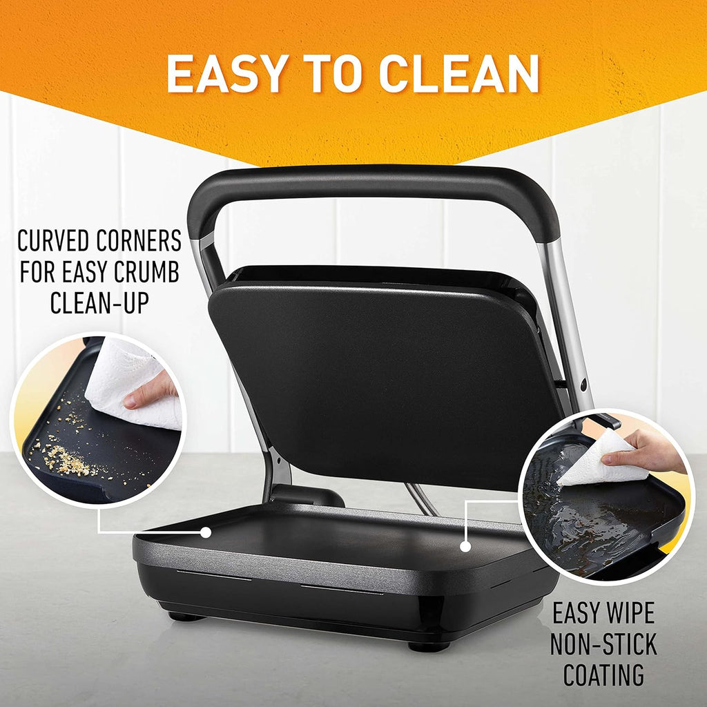 Sunbeam 4-Slice Sandwich Press Toastie Jaffle Maker, Fritters, Breakfast, Quick Meals, Pancake Bacon Egg Cooker, Non-Stick Cooking