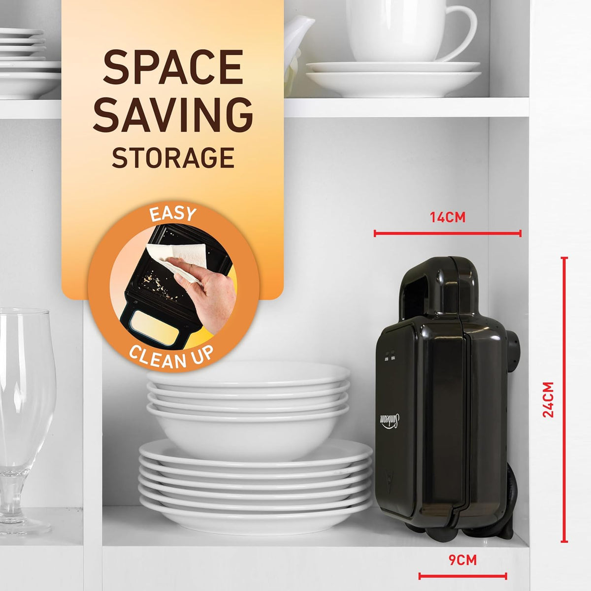 Sunbeam Snack Maker Elecric Mini Sausage Roll Press Toastie Sandwich Press Omelette Wrap Machine, Home Kitchen Appliance