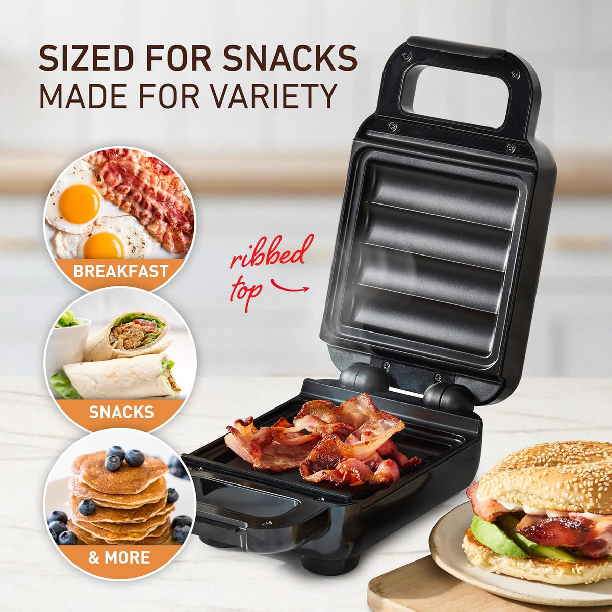 Sunbeam Snack Maker Elecric Mini Sausage Roll Press Toastie Sandwich Press Omelette Wrap Machine, Home Kitchen Appliance