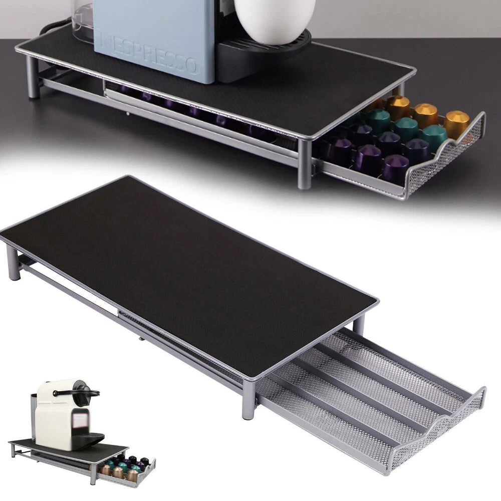 Coffee Pod Holder Nespresso Compatible Drawer Storage Kitchen Organizer Compatible Stores