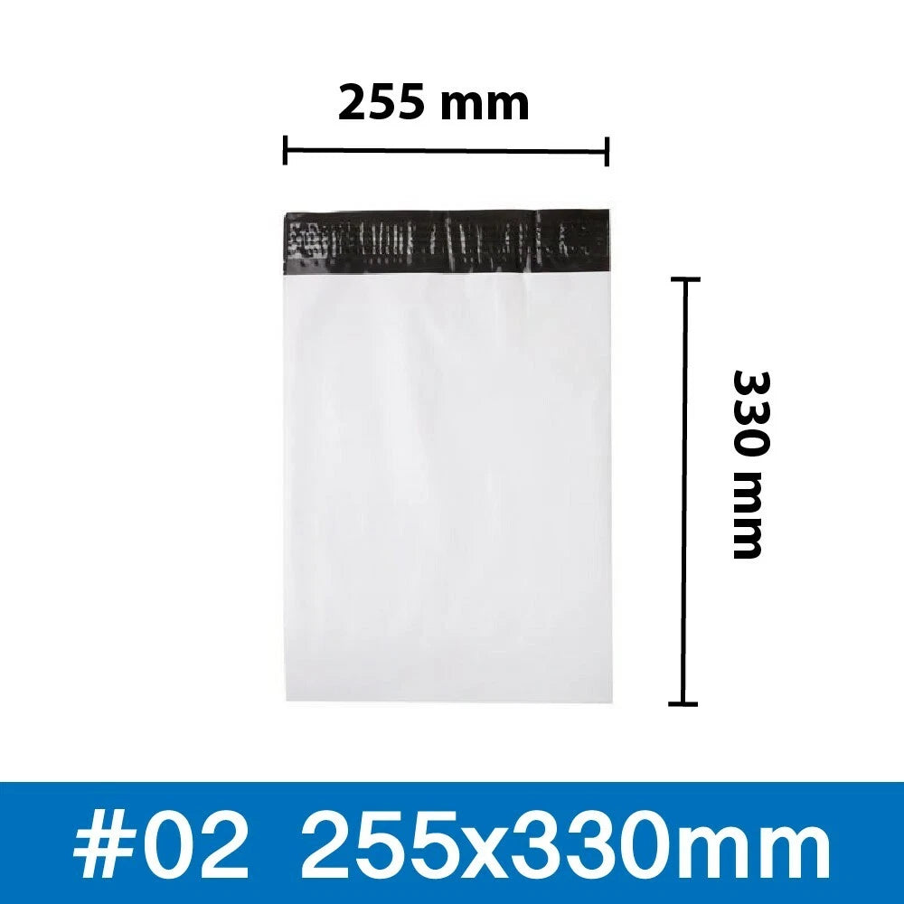 100x Plain Satchel Parcel Posting Poly Mailing Bag Courier Postage Mail Satchel 255x330mm