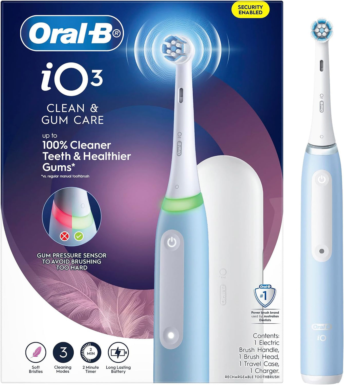 Oral-B Electric Toothbrush Clean & Gum Protect, Gum Pressure Sensor, 2 Minute Timer, Clean & Gum Protect Brush Head, Long Lasting Battery