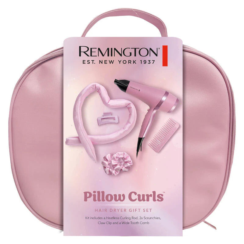 Remington Pink Hair Dryer Blowdryer 2100W Fast Drying Styler with Overnight Heatless Curling Rod
