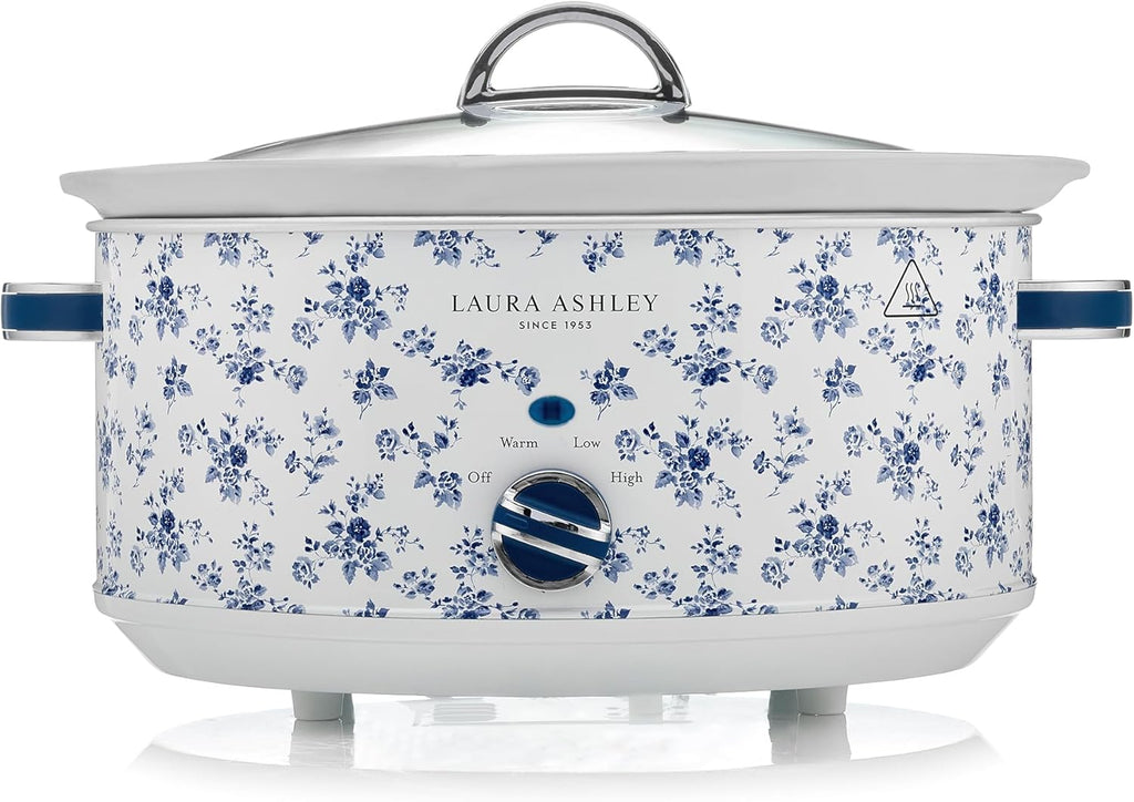 Laura Ashley 6.5L Slow Cooker, 3 Heat Settings Removable Ceramic Cooking Pot, Electric Home Appliance Cooker
