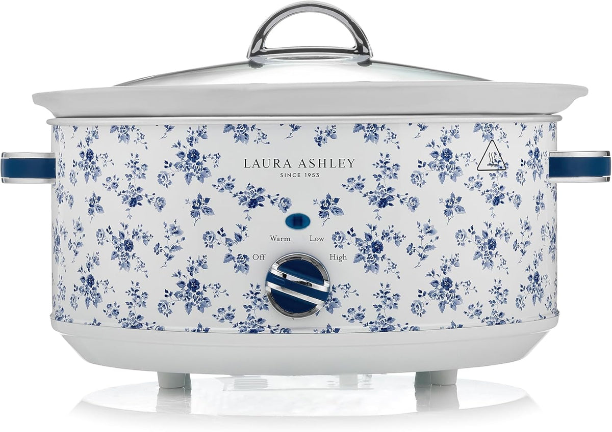 Laura Ashley 6.5L Slow Cooker, 3 Heat Settings Removable Ceramic Cooking Pot, Electric Home Appliance Cooker