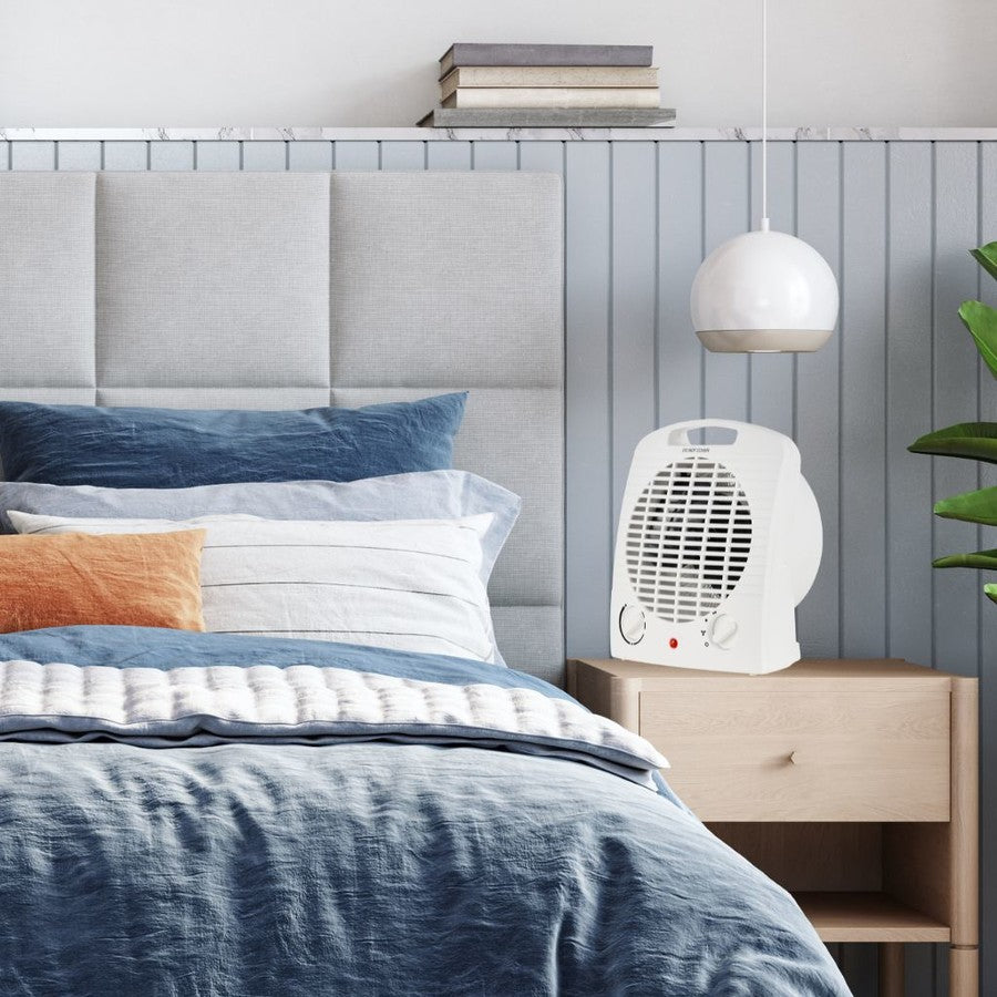 Electric Indoor Heater 2000W Upright Fan Heater 2 Heat Adjustable Thermostat Overheat Protection